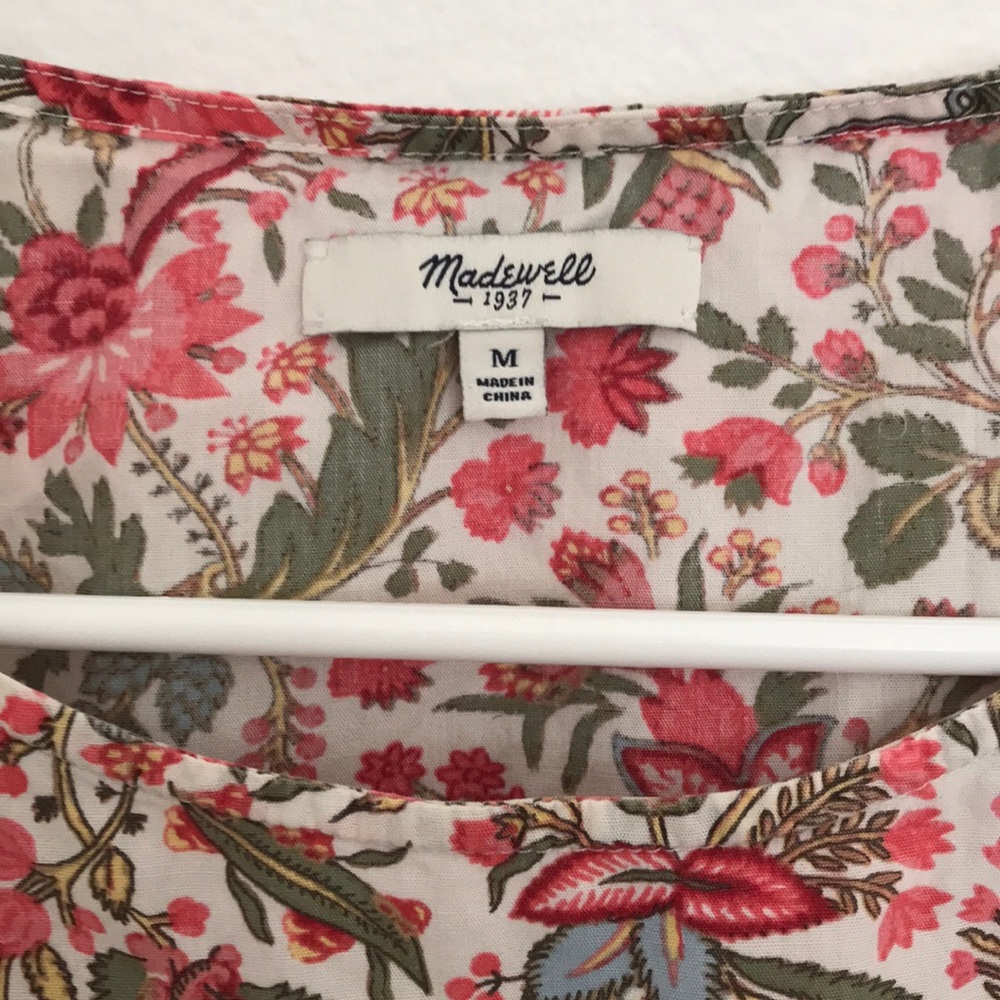 Madewell Floral Boxy Blouse With Open Back